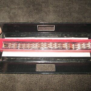 Mens PURLIFE NEGATIVE ION BRACELET Stainless steel Gold Plated NEW